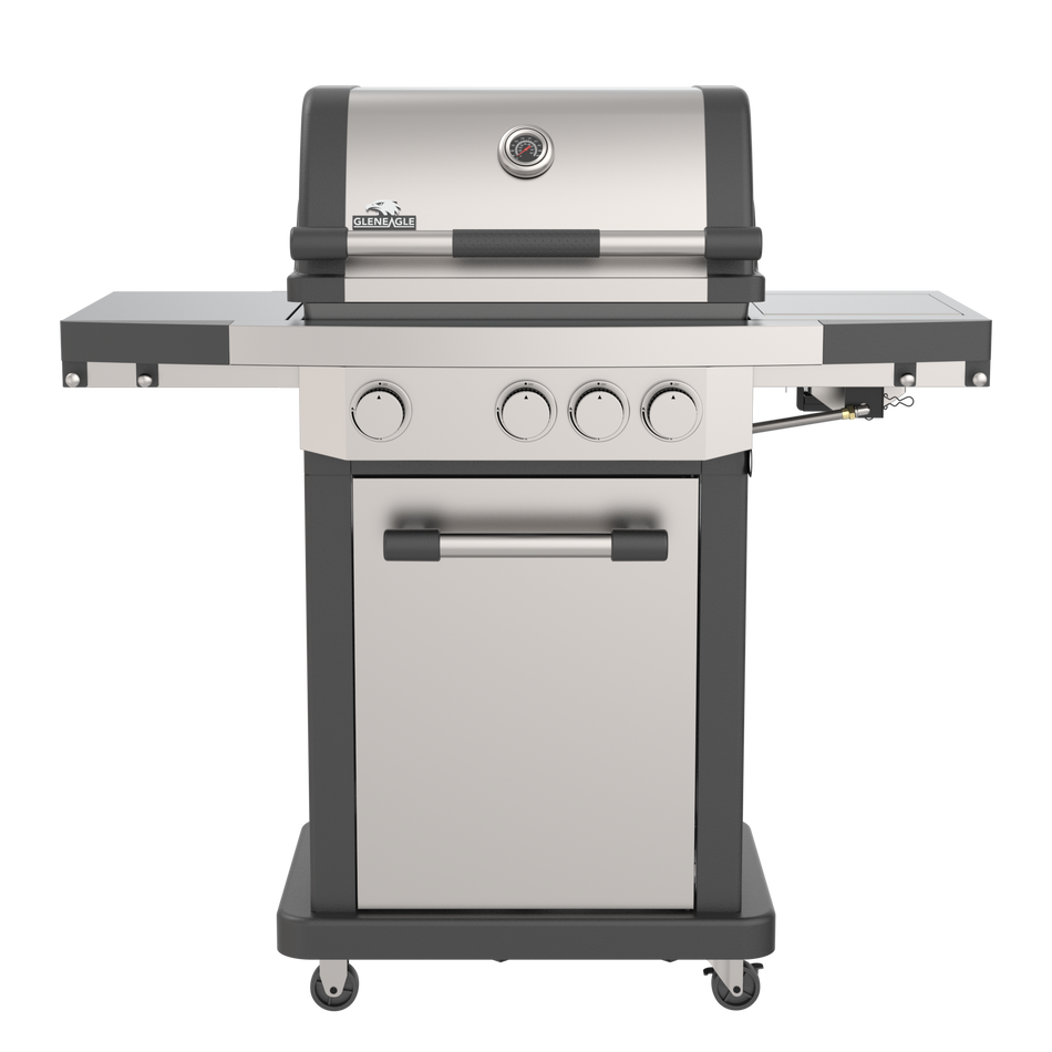 4-Burner Stainless Steel Gas Grill with Side Searing Burner