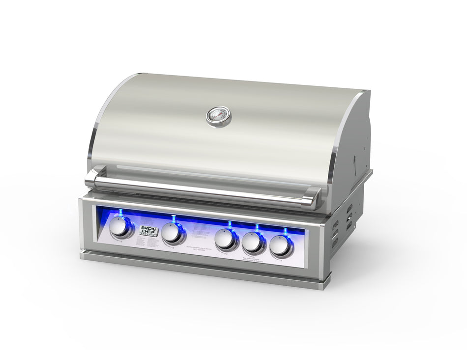 32 inch 4+1 Burner Premium Built-in Gas Grill with round lid economic type BCP-500R