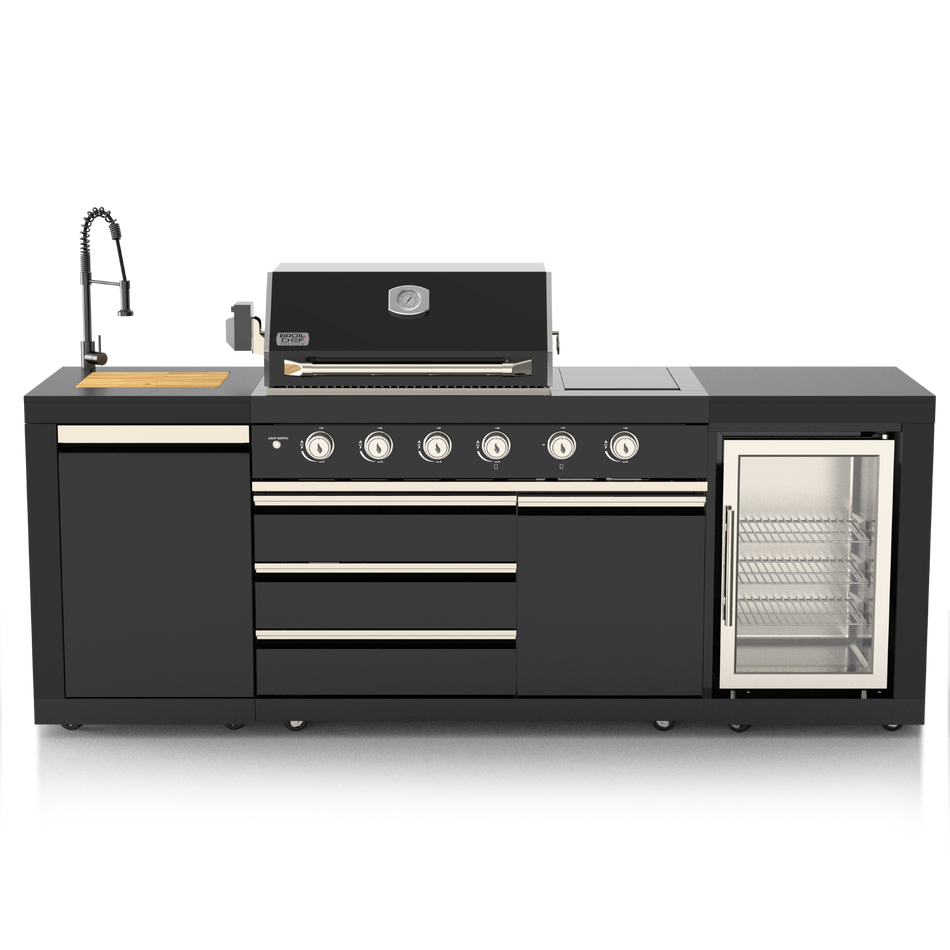 Banff Onyx 6 Burner Stainless Steel Outdoor Kitchen Island Suite