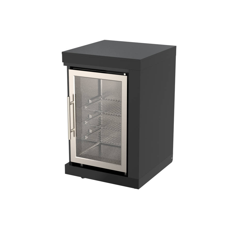 BroilChef Yosemite Prep & Entertainment Module with Fridge,Bar Table - Black Stainless Steel Outdoor Kitchen | BC-FBL