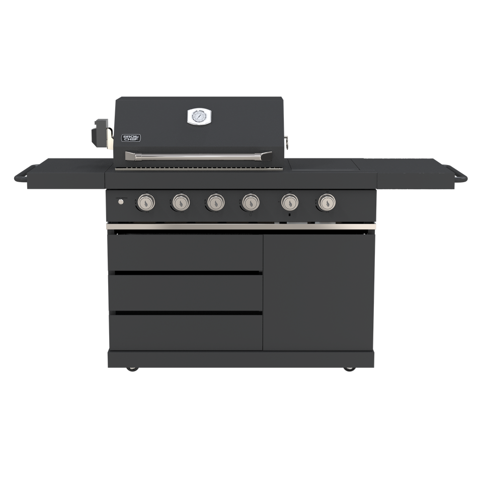 BroilChef Yosemite Gas Grill  - Black Stainless Steel Outdoor Kitchen | BC-GS411B