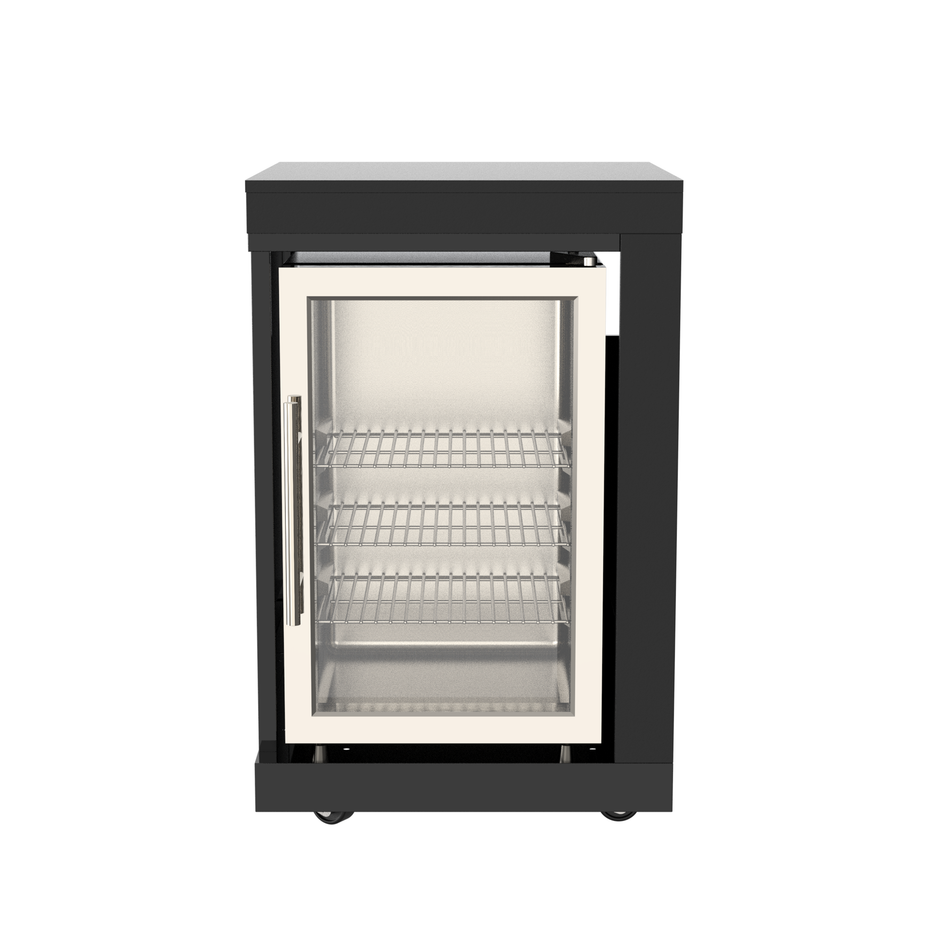 BroilChef Yosemite Prep & Entertainment Module with Fridge,Bar Table - Black Stainless Steel Outdoor Kitchen | BC-FBL