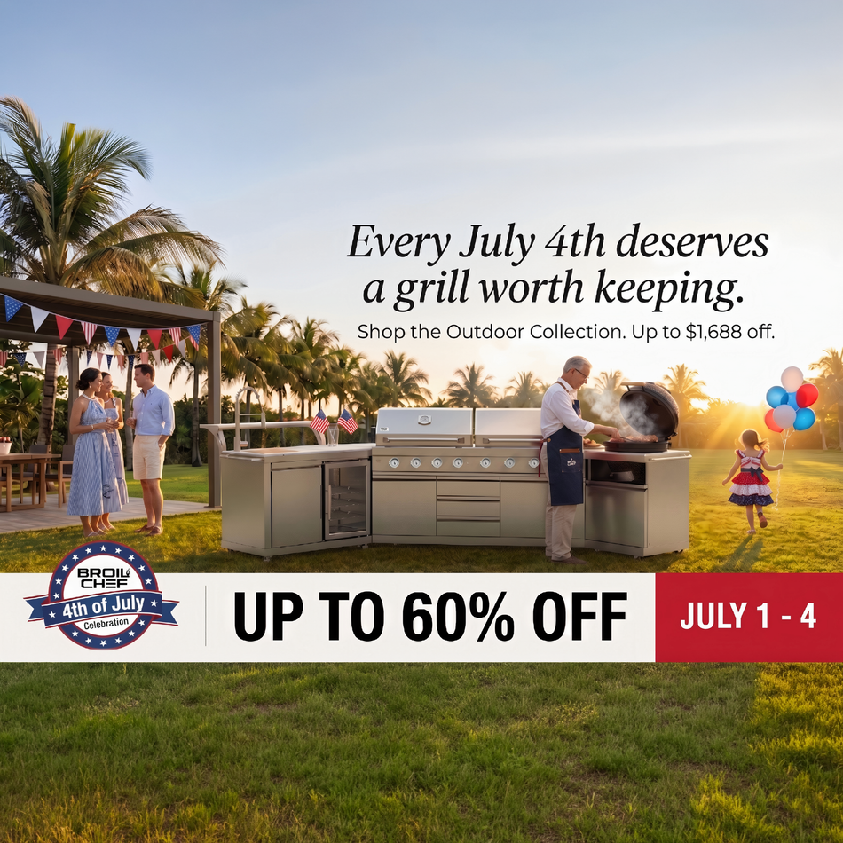 BroilChef 32-inch Built-in Steel 4+1RL-Burner Outdoor Kitchen Island BBQ Propane Grill with Infrared Rear Burner Oven 304 High-Grade Stainless Steel, 4 Main Burners+1 Infrared Rear Burner with Rear Burner BCP-500S